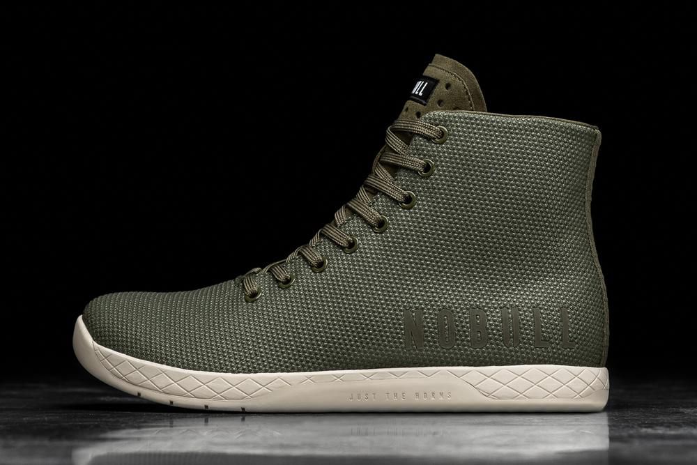 NOBULL Men's High-Top Training Shoes - Army Ivory - Ireland (2708RPNEI)